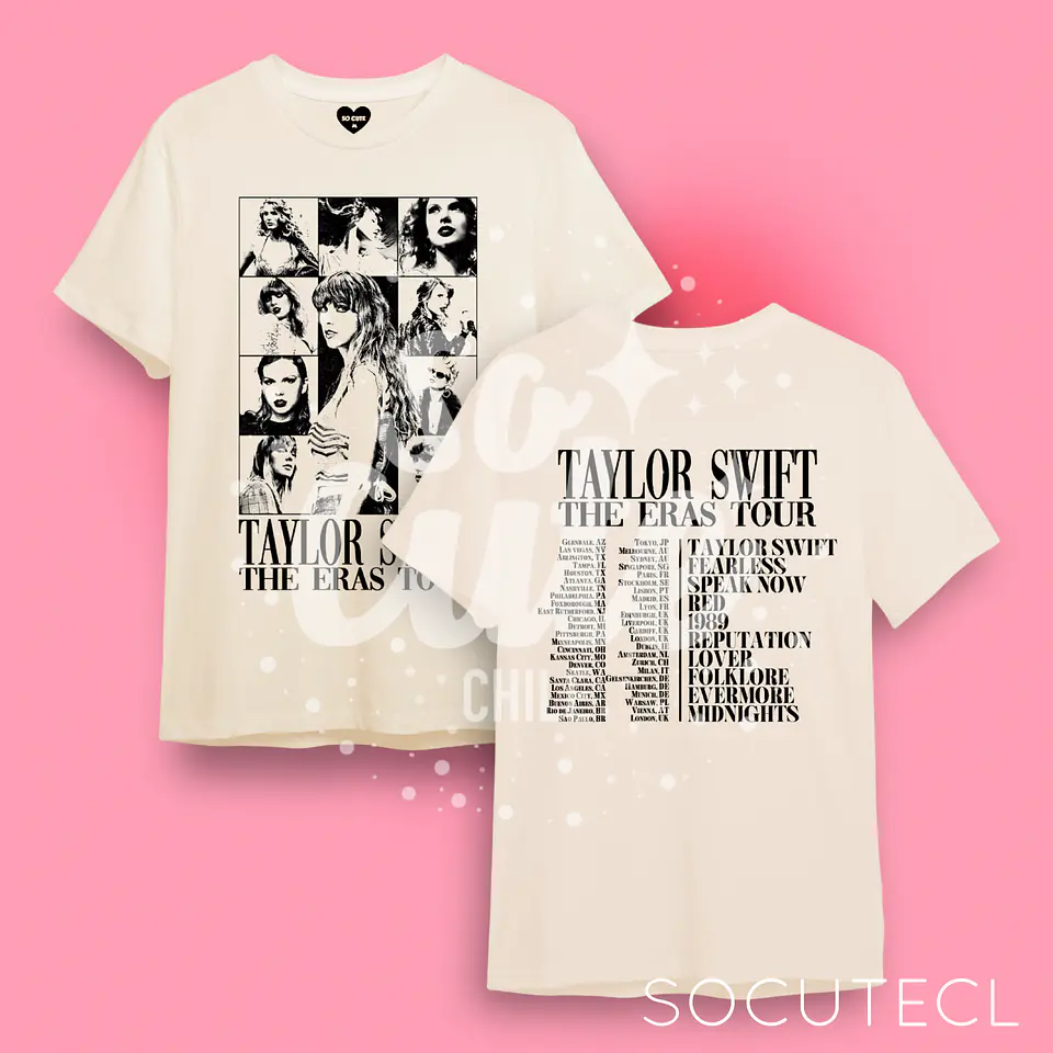 POLERA TAYLOR SWIFT THE ERAS TOUR COLOR CRUDO 2