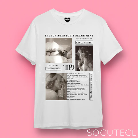 POLERA TAYLOR SWIFT TTPD 2024 (THE TORTURED POETS DEPARMENT)