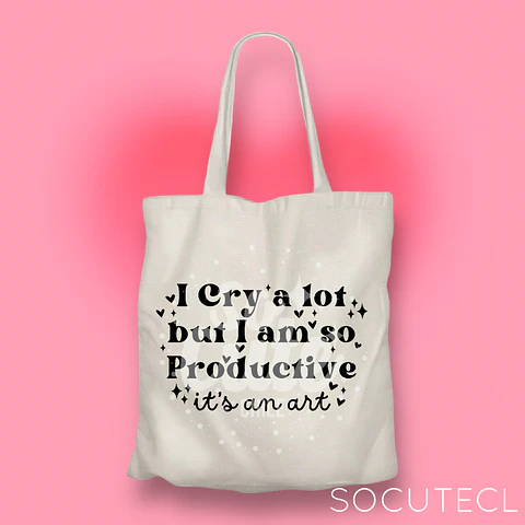 TOTE BAG  I CRY A LOT BUT I AM SO PRODUCTIVE, IT’S AN ART TTPD (THE TORTURED POETS DEPARMENT)