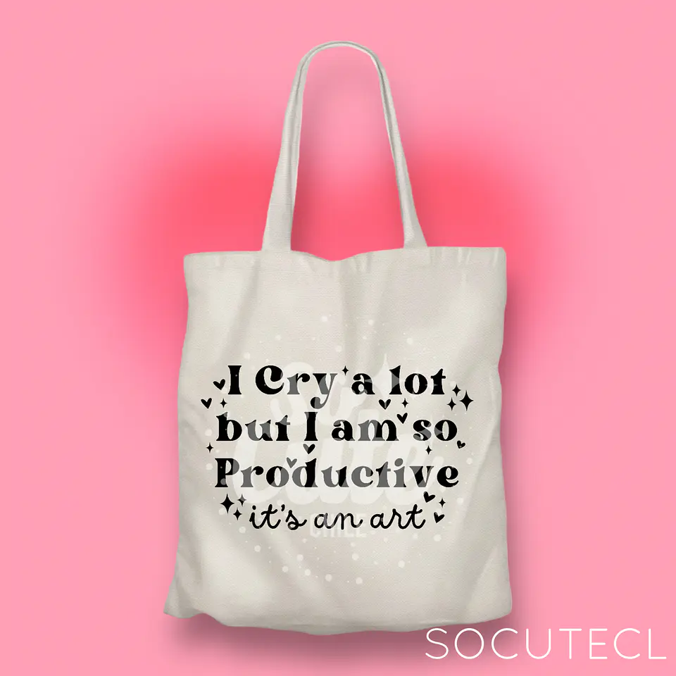 TOTE BAG  I CRY A LOT BUT I AM SO PRODUCTIVE, IT’S AN ART TTPD (THE TORTURED POETS DEPARMENT) 1