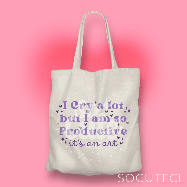 TOTE BAG  I CRY A LOT BUT I AM SO PRODUCTIVE, IT’S AN ART TTPD (THE TORTURED POETS DEPARMENT)