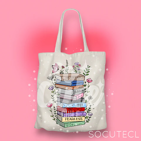 TOTE BAG TAYLOR SWIFT ALBUM BOOKS COLORES
