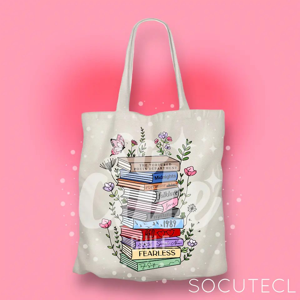 TOTE BAG TAYLOR SWIFT ALBUM BOOKS COLORES 2