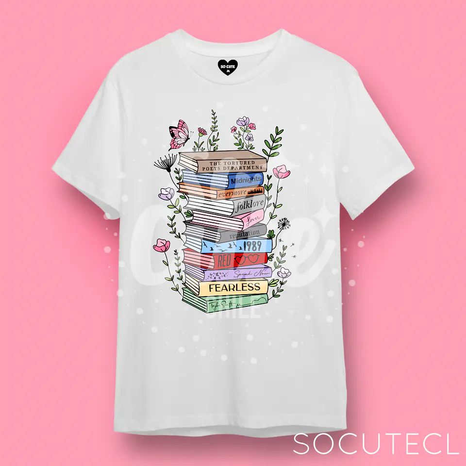 POLERA TAYLOR SWIFT TAYLOR ALBUM BOOKS COLORES  2