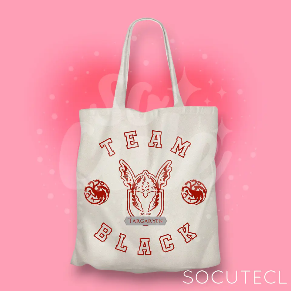 TOTE BAG HOUSE OF THE DRAGON / HOTD TEAM BLACK TARGARYEN 1