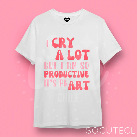 POLERA GLITTER TAYLOR SWIFT I CRY A LOT BUT I AM SO PRODUCTIVE, ITS AN ART