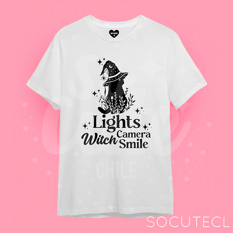 POLERA TAYLOR SWIFT HALLOWEEN LIGHTS CAMERA WITCH SMILE