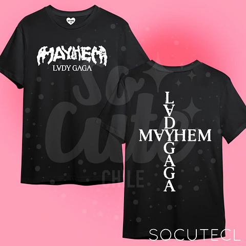 POLERA LADY GAGA MAYHEM FRENTE Y ESPALDA