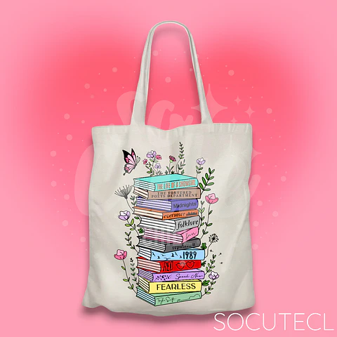 TOTE BAG TAYLOR SWIFT ALBUM BOOKS COLORES