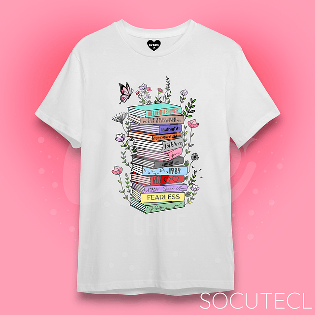 POLERA TAYLOR SWIFT TAYLOR ALBUM BOOKS COLORES 