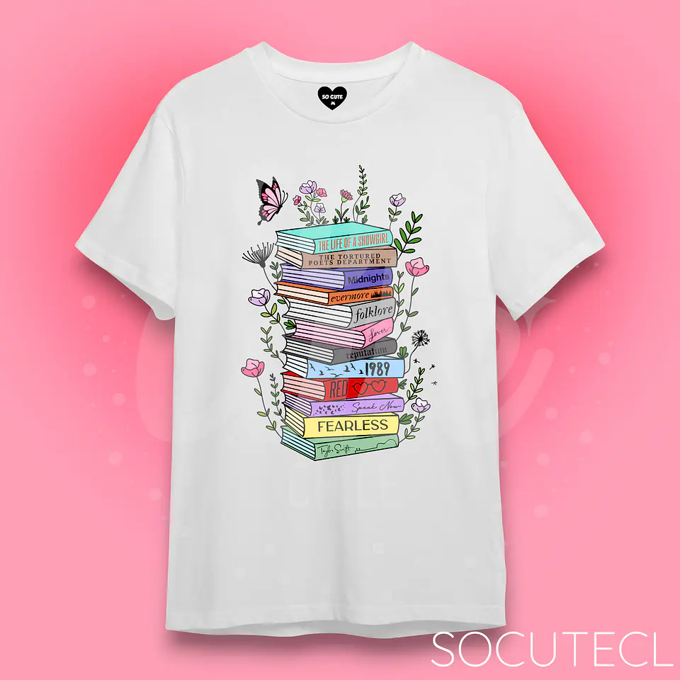 POLERA TAYLOR SWIFT TAYLOR ALBUM BOOKS COLORES  1