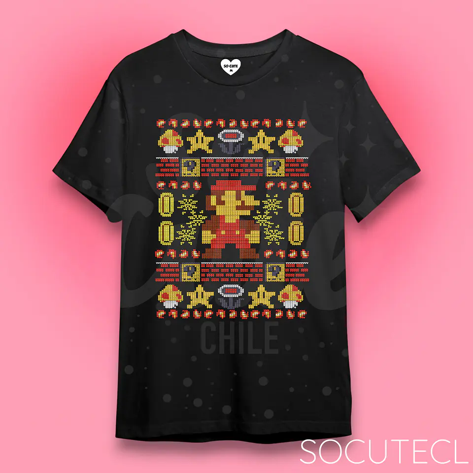 POLERA CHRISTMAS MARIO BROS 1