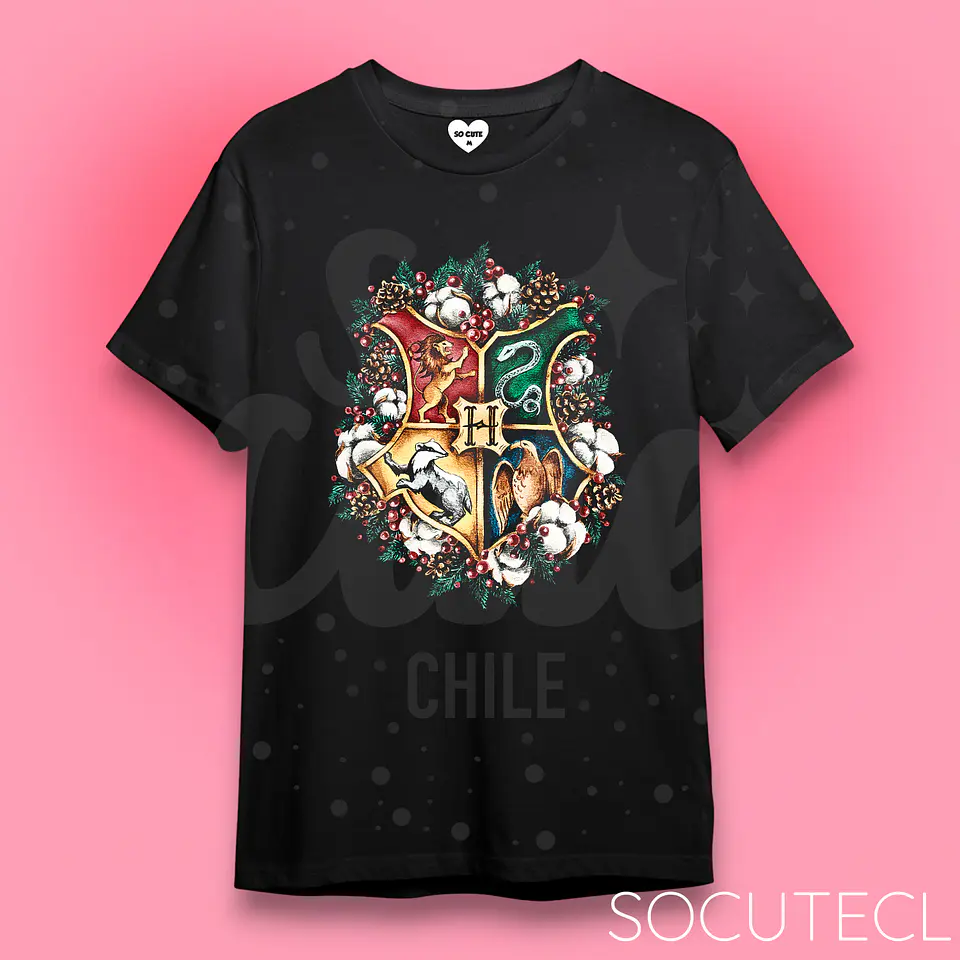 POLERA CHRISTMAS ESCUDO HOGWARTS 1