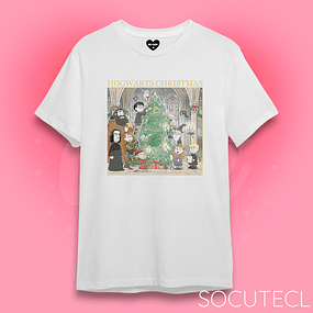POLERA CHRISTMAS HOGWARTS - BLANCO