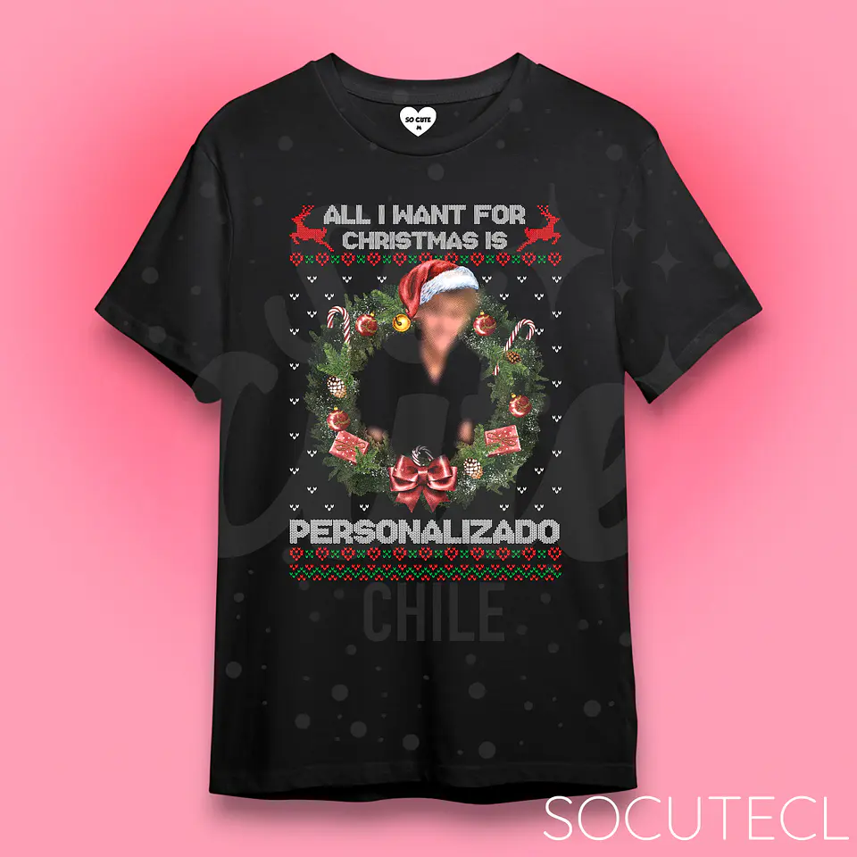 POLERA ALL I WANT FOR CHRISTMAS IS PERSONALIZADO 1