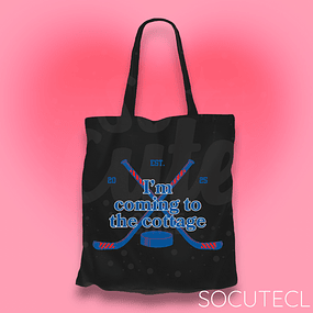 TOTE BAG IM COMING TO THE COTTAGE 02 - NEGRO
