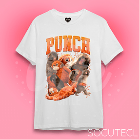 POLERA PUNCH THE MONKEY / MACACO JAPONÉS  - BLANCO