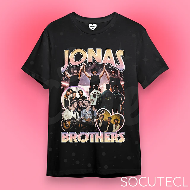 POLERA JONAS BROTHERS DTG + GLITTER
