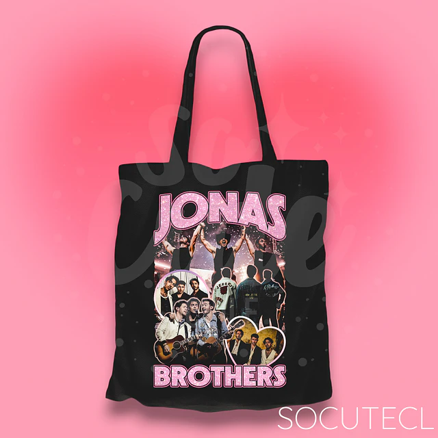 TOTE BAG JONAS BROTHERS DTG + GLITTER