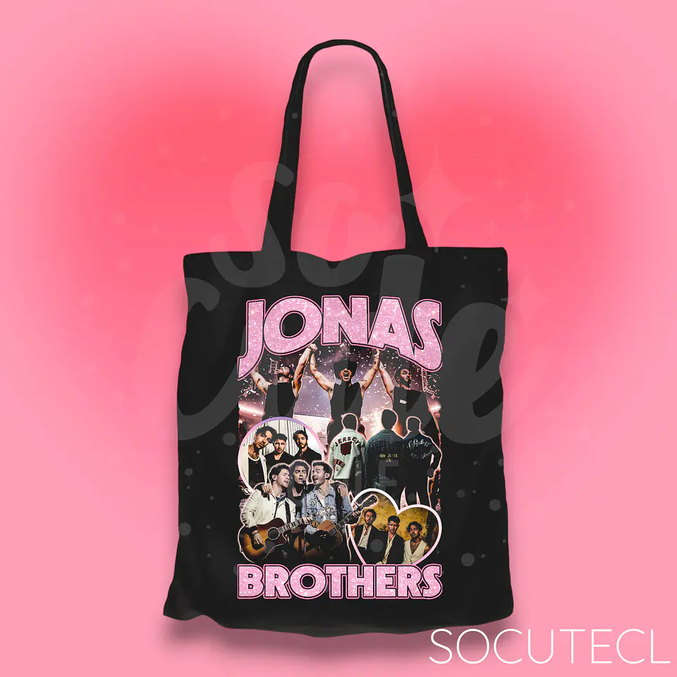 TOTE BAG JONAS BROTHERS DTG + GLITTER 1