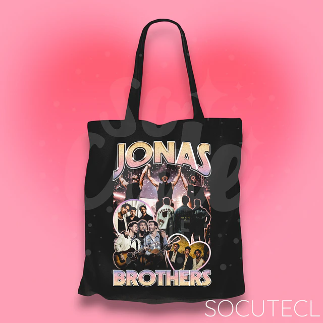 TOTE BAG JONAS BROTHERS DTG + GLITTER