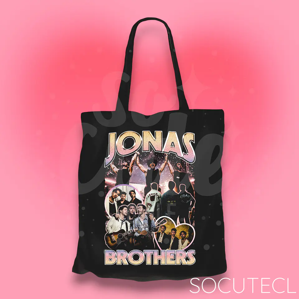 TOTE BAG JONAS BROTHERS DTG + GLITTER 2