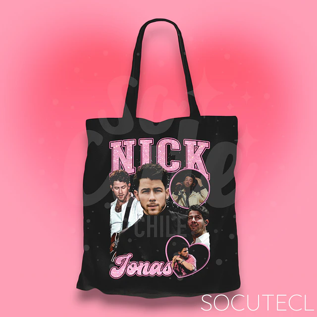 TOTE BAG NICK JONAS DTG + GLITTER