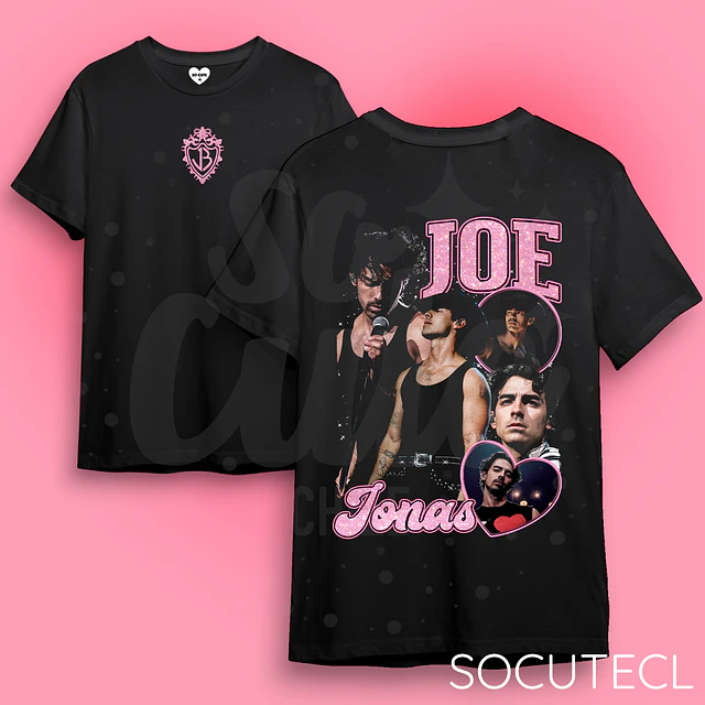 POLERA JOE JONAS DTG + GLITTER (FRENTE Y ESPALDA)