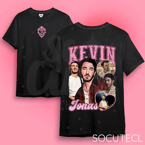 POLERA KEVIN JONAS DTG + GLITTER (FRENTE Y ESPALDA)
