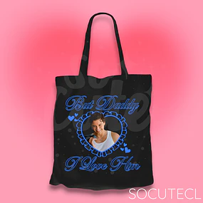 TOTE BAG G. GRAHAM 2 BUT DADDY I LOVE HIM - HOCKEY BOYS - NEGRO