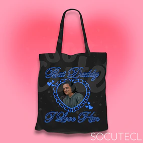 TOTE BAG J. TUCKER BUT DADDY I LOVE HIM - HOCKEY BOYS - NEGRO