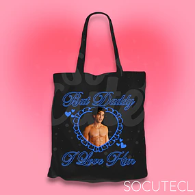 TOTE BAG J. KOHL BUT DADDY I LOVE HIM - HOCKEY BOYS - NEGRO