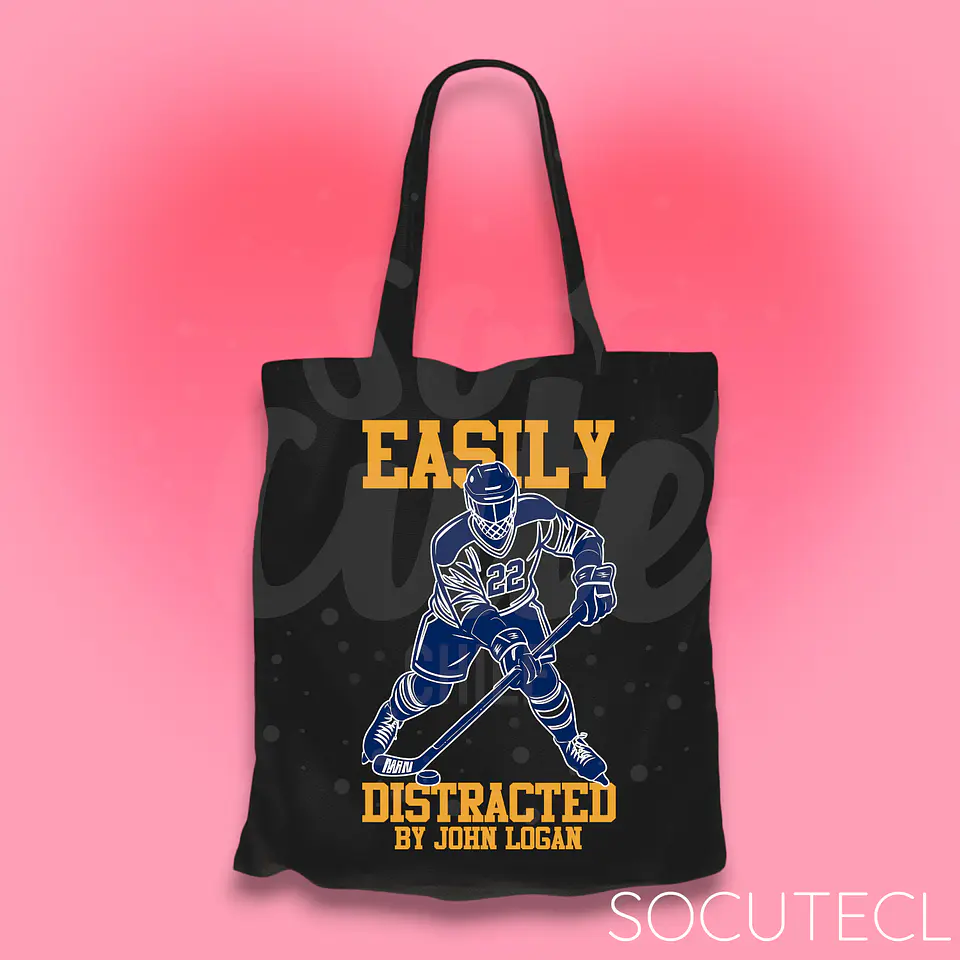 TOTE BAG J. LOGAN EASILY DISTRACTED - HOCKEY BOYS 2