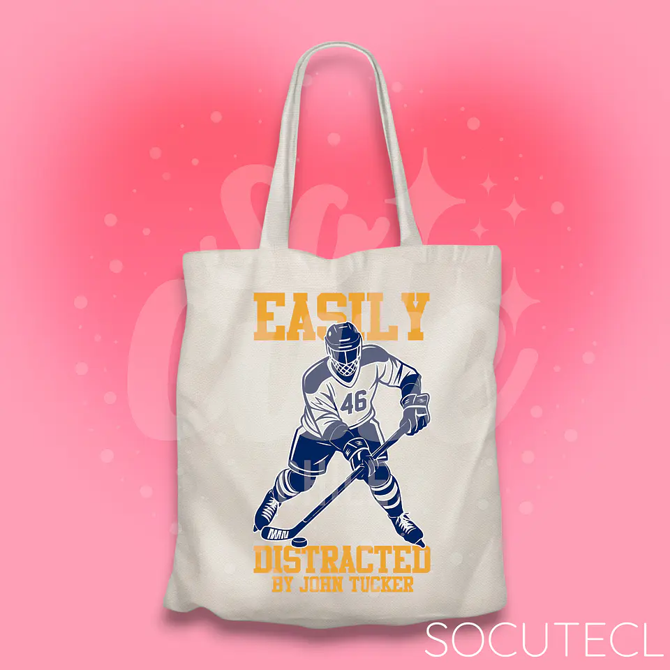 TOTE BAG J. TUCKER EASILY DISTRACTED - HOCKEY BOYS 1