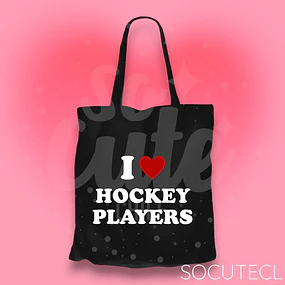 I LOVE HOCKEY PLAYERS - HOCKEY BOYS - NEGRO
