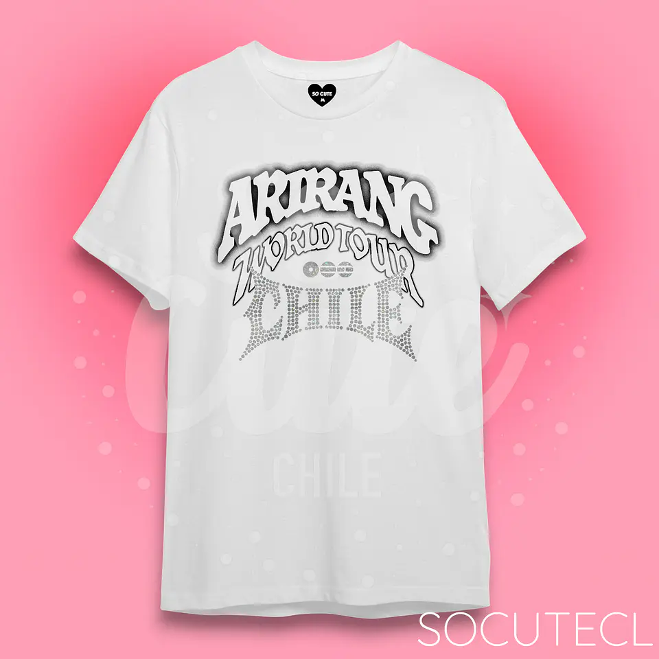 POLERA BTS ARIRANG WORLD TOUR CHILE (DTG + GLITTER) 3