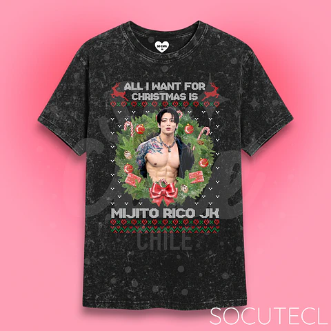 POLERA ALL I WANT FOR CHRISTMAS IS MIJITO RICO JK