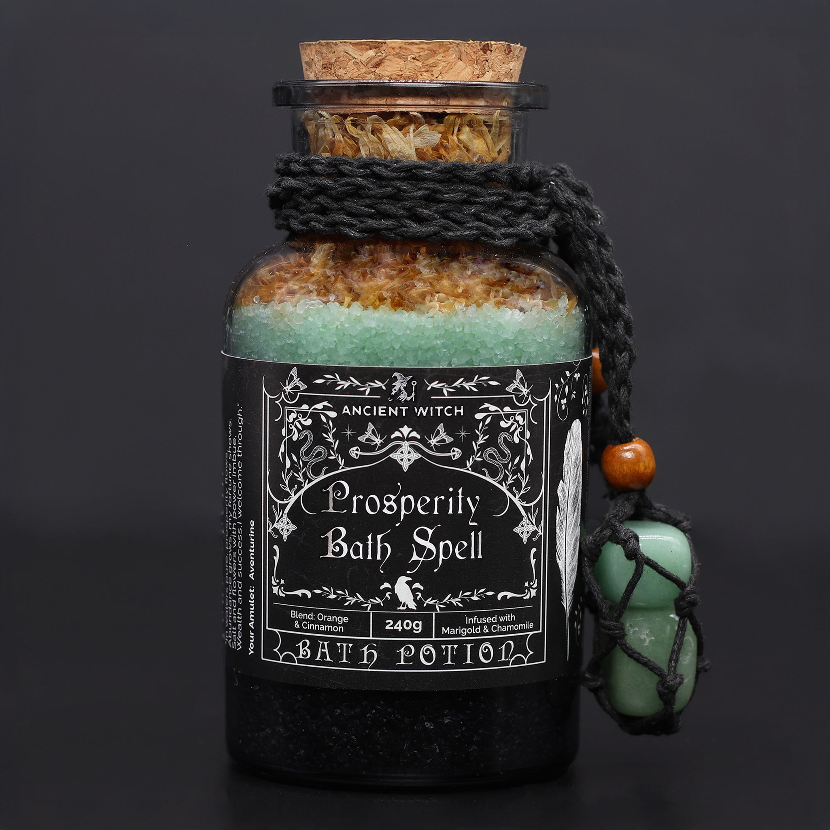 Bath Spell Potion & Aventurine Crystal Amulet - Prosperity 1