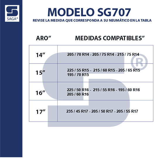 Cadenas Saga® Fácil Montaje SG-707