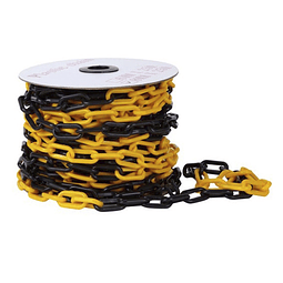 Cadena plástica Amarillo-Negro 25 mts. (Rollo) - V0050