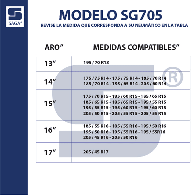 Par Cadenas SG-705 Saga® Fácil Montaje 