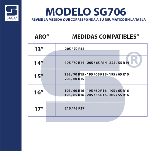 Par Cadenas SG-706 Saga® Fácil Montaje 