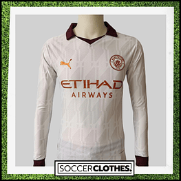 (M011) Camiseta 2º Manchester City - Versión Jugador - Manga Larga - 23/24