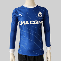 (M011) Camiseta 2º Olympique Marseille - Versión Jugador - Manga Larga - 23/24