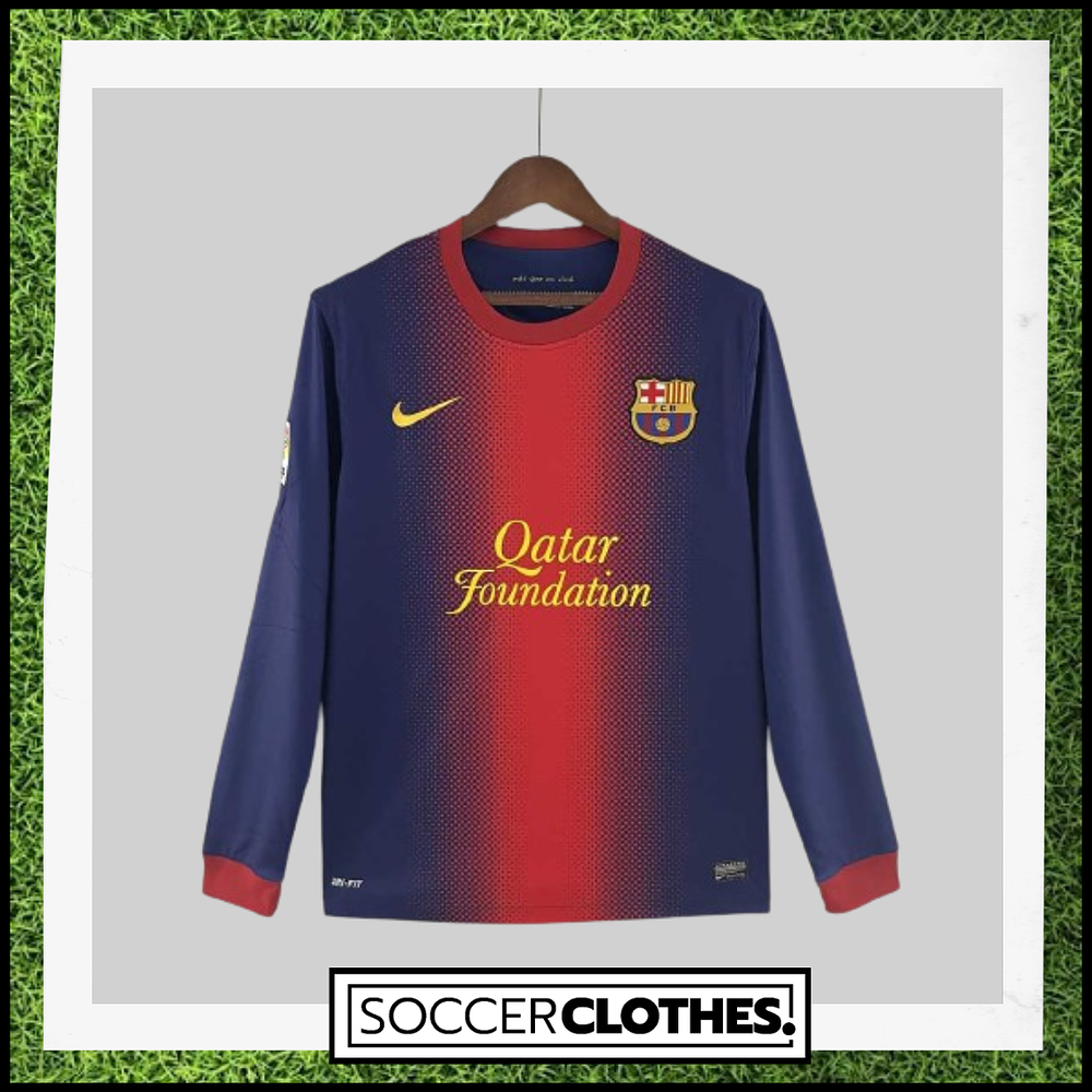 (X007) Camiseta 1º Barcelona - Versión Fan -  Manga Larga - Retro - 12/13