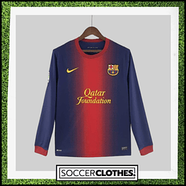 (X007) Camiseta 1º Barcelona - Versión Fan -  Manga Larga - Retro - 12/13