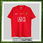 (ZC022) Camiseta 1º Manchester United - Final Champions Moscow 2008 - Versión Fan - Retro - 07/08