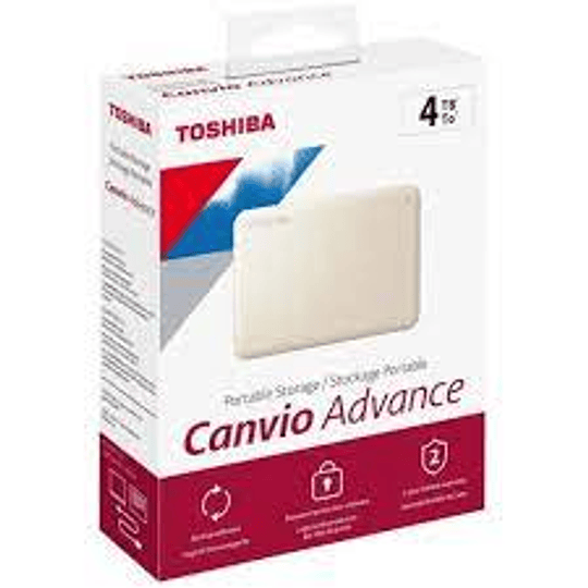 Disco Duro Externo Toshiba Canvio Advance 4TB 2.5" USB 3.0 5400 rpm Color blanco