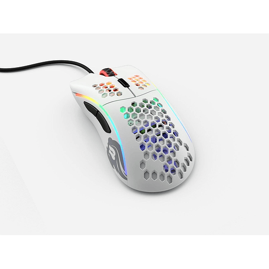 Mouse Gamer Glorious Model D Regular (Matte White), RGB, 68 gramos, 6 botones, 12000 dpi