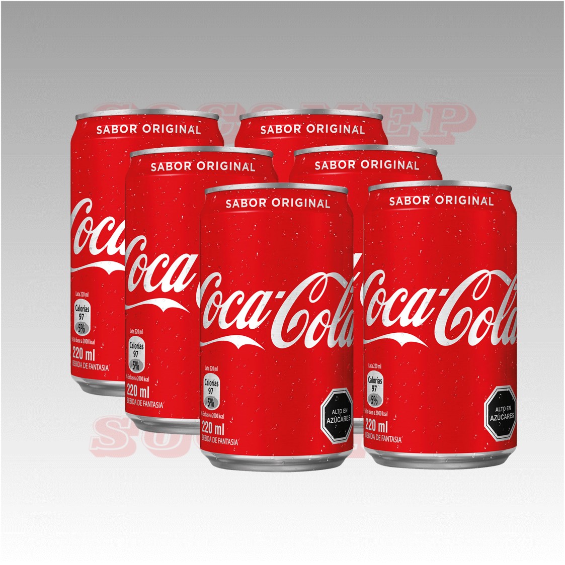 Lata Coca Cola 220cc. Pack x6
